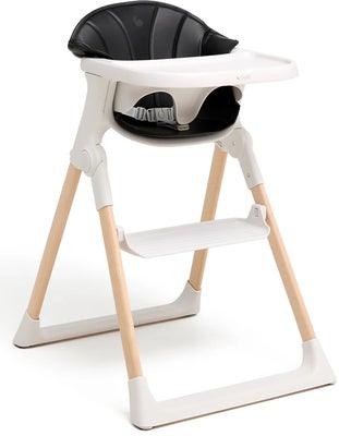 Beemoo CARE Harmony Matstol Inkl. Stolpute, White/Wood/Black