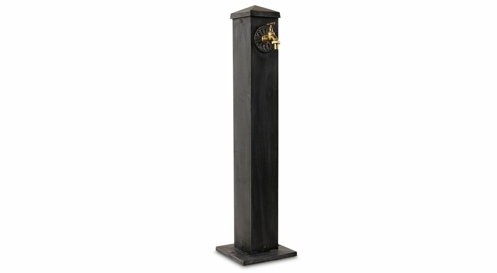 Fontaine de jardin aluminium gris 22.5x22.5x91cm