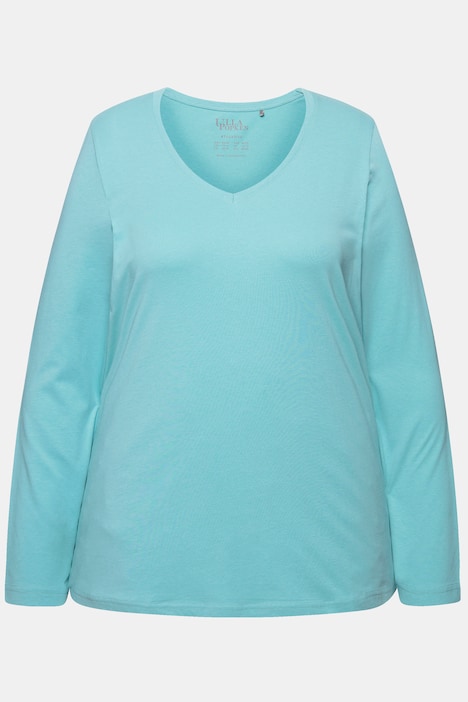 Shirt, Slim, V-Ausschnitt, Langarm