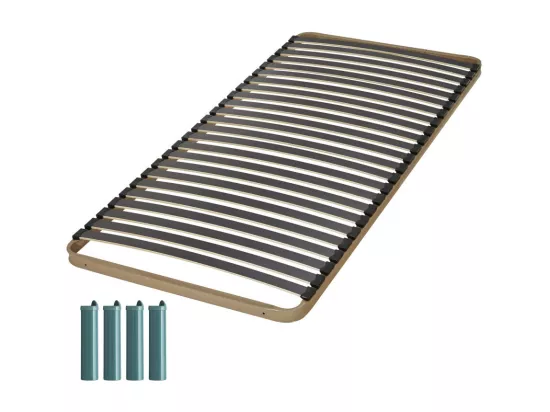 Sommier à lattes + pieds 100x190 Theta - 24 lattes bois - Fabrication française