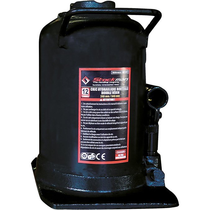 Cric bouteille double vérin