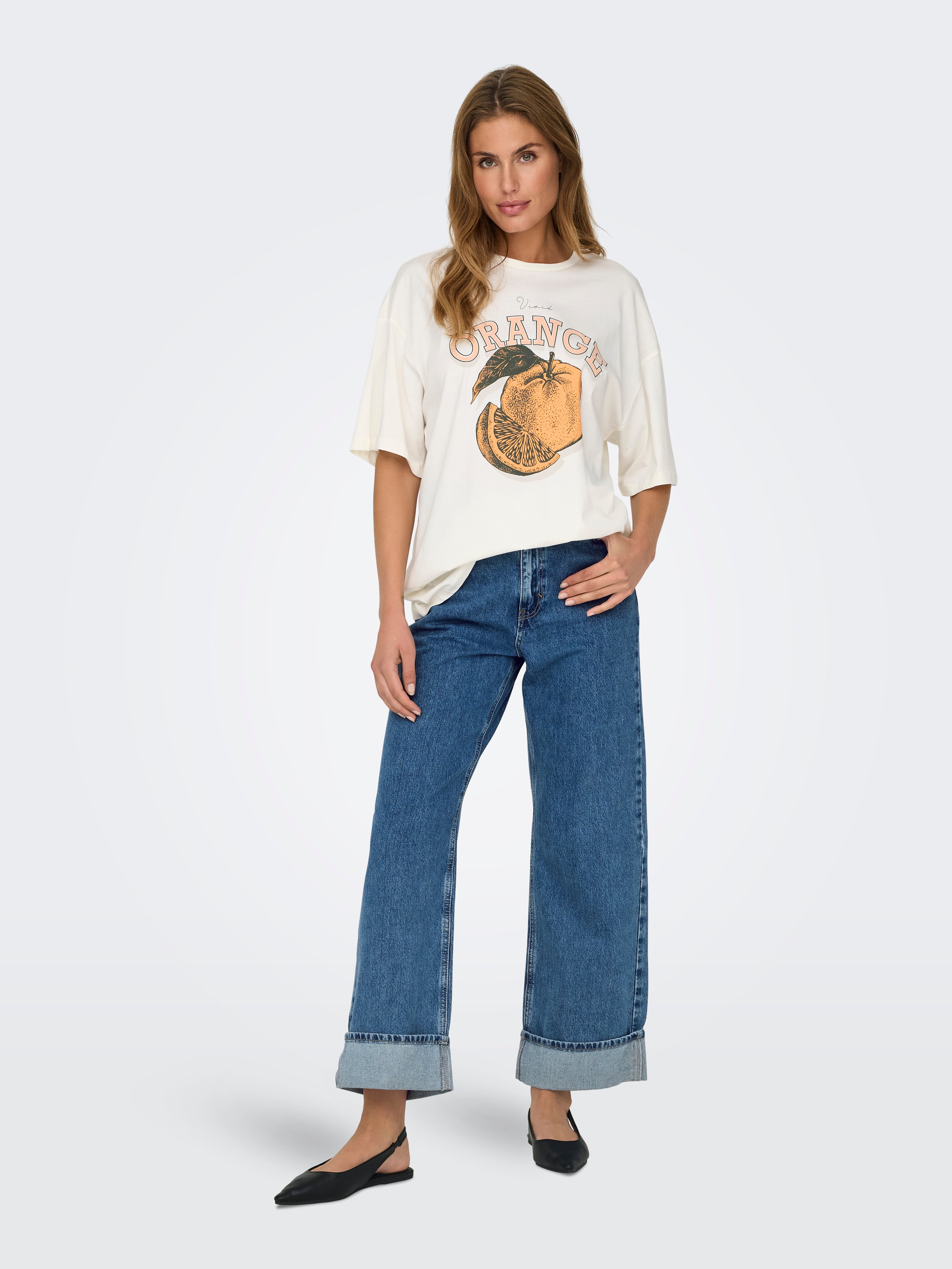 ONLHOPE Hohe Taille Weiter Beinschnitt Jeans Medium Blue Denim