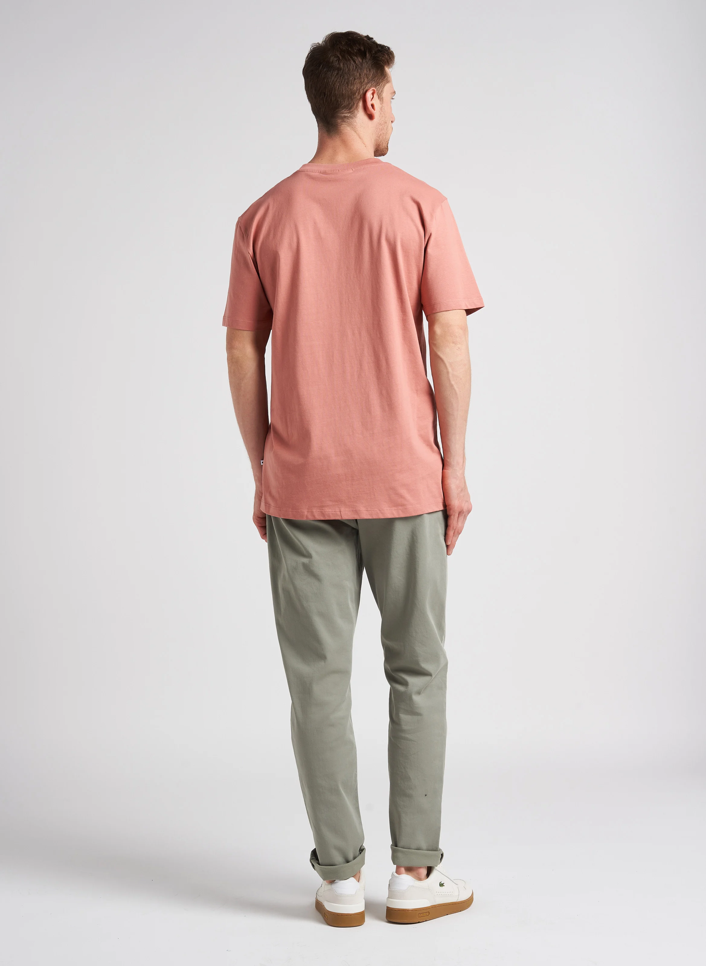 LAVIS - Pantalon droit en coton bio mélangé | Kaki