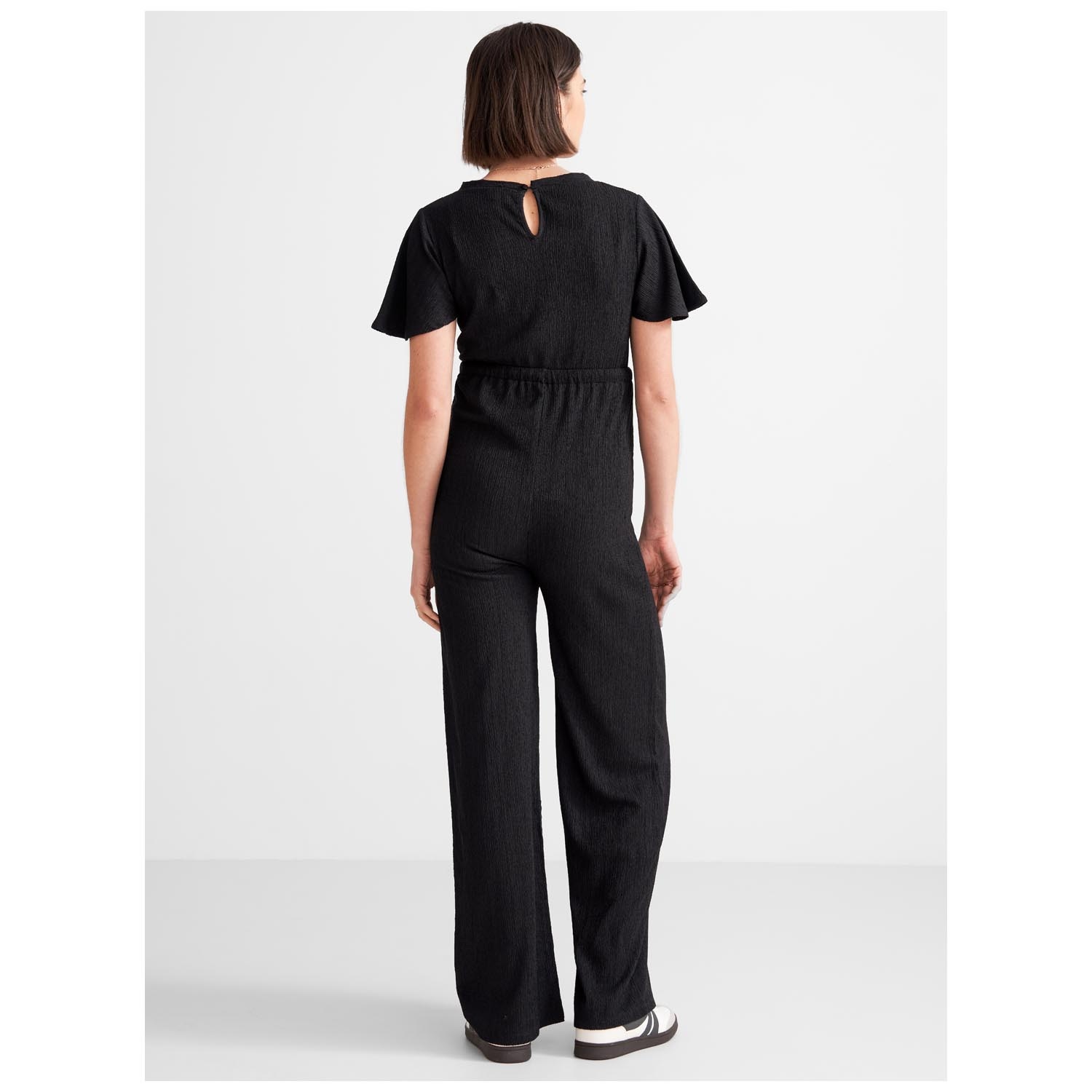 Prénatal zwangerschapsjumpsuit korte mouwen effen zwart