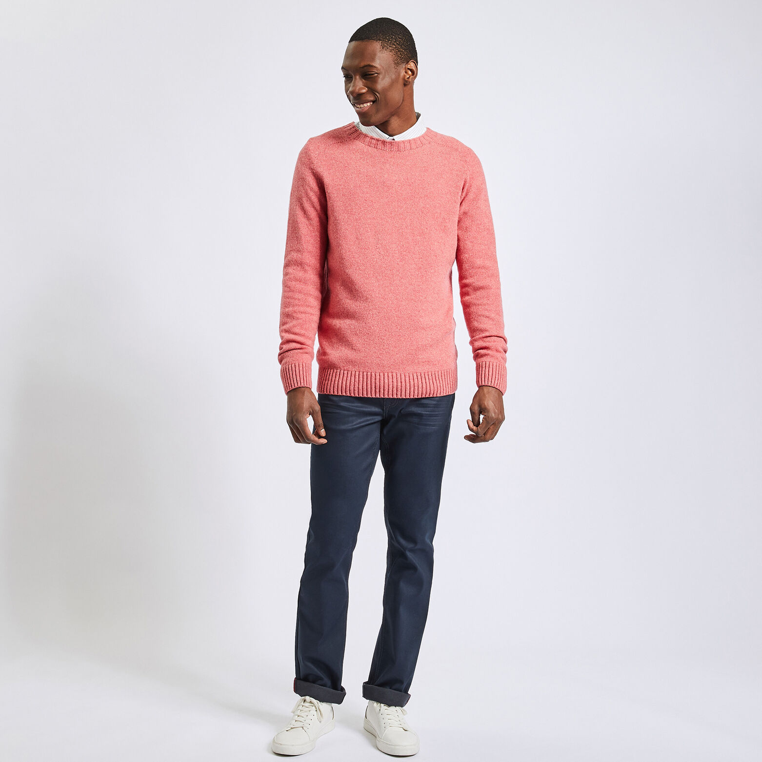 Jean regular enduit Bleu