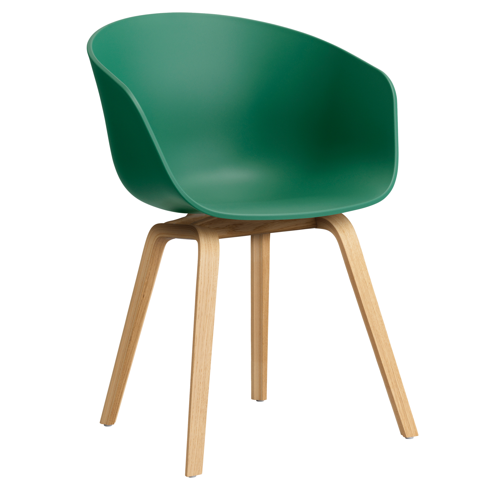 Eetkamerstoel AAC22 eiken onderstel teal green