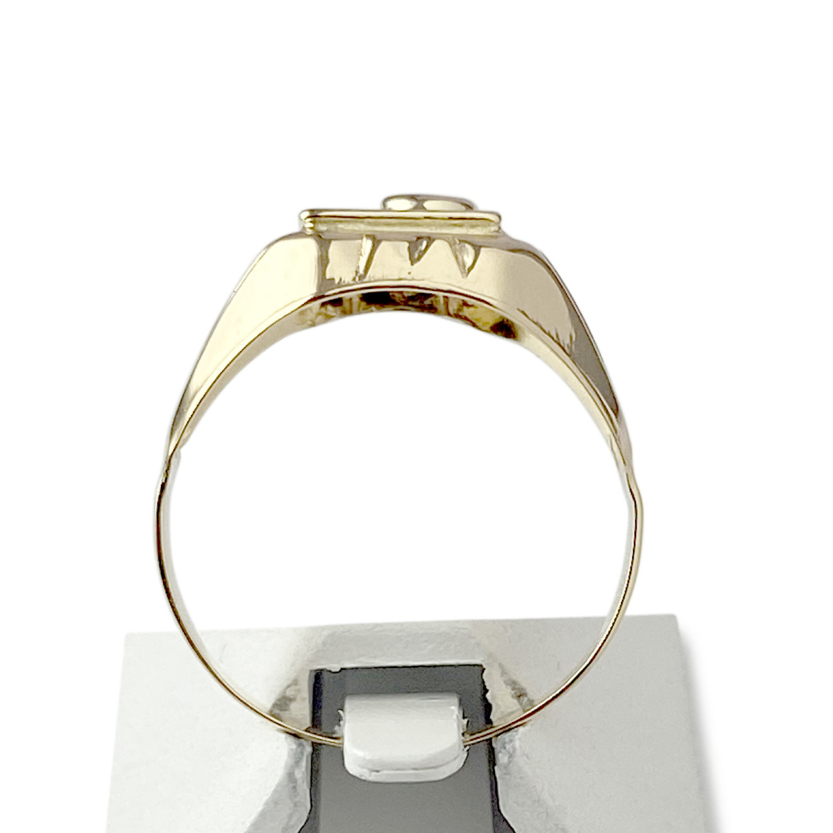 Bague chevalière d'occasion or 750 zirconia