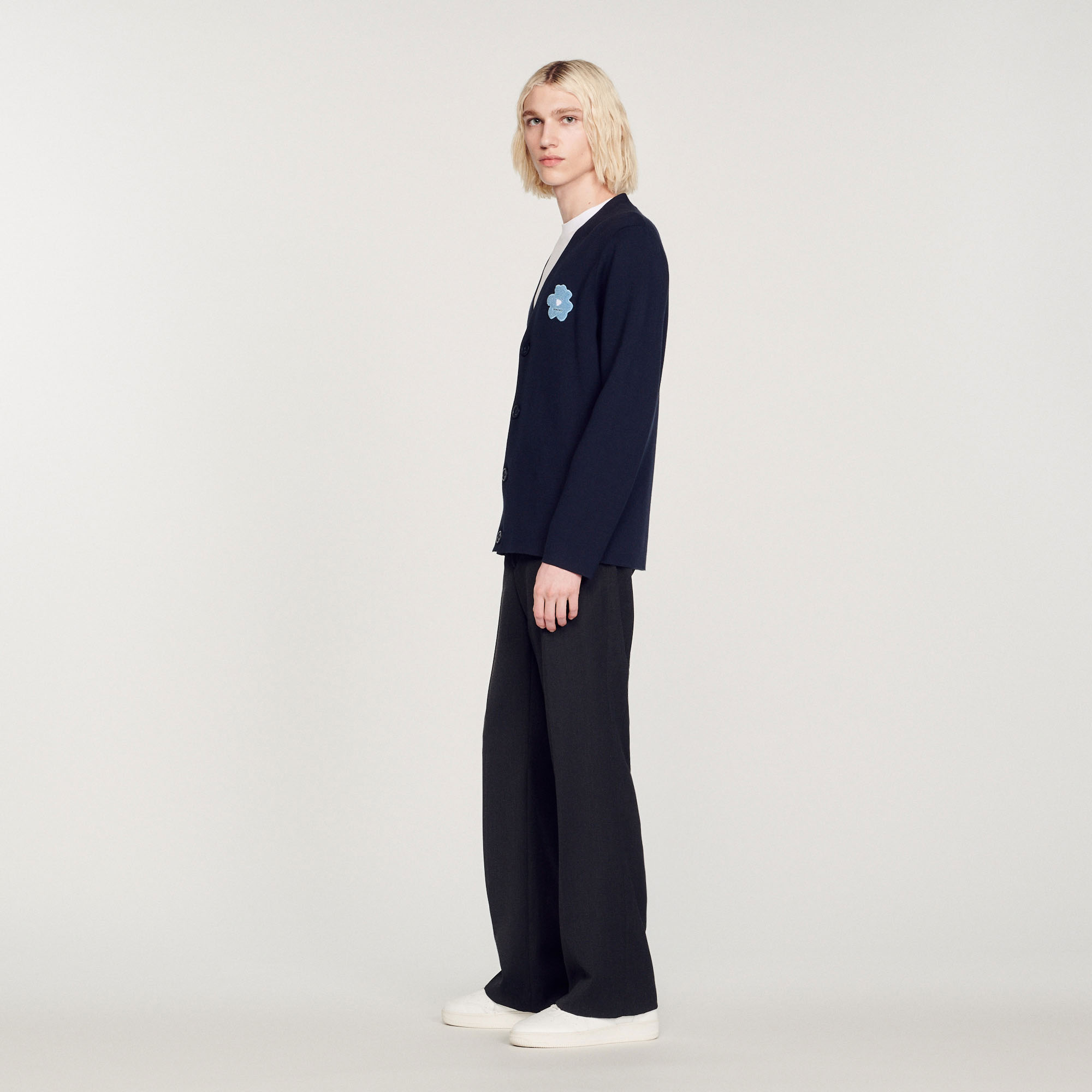Cardigan patch fleur