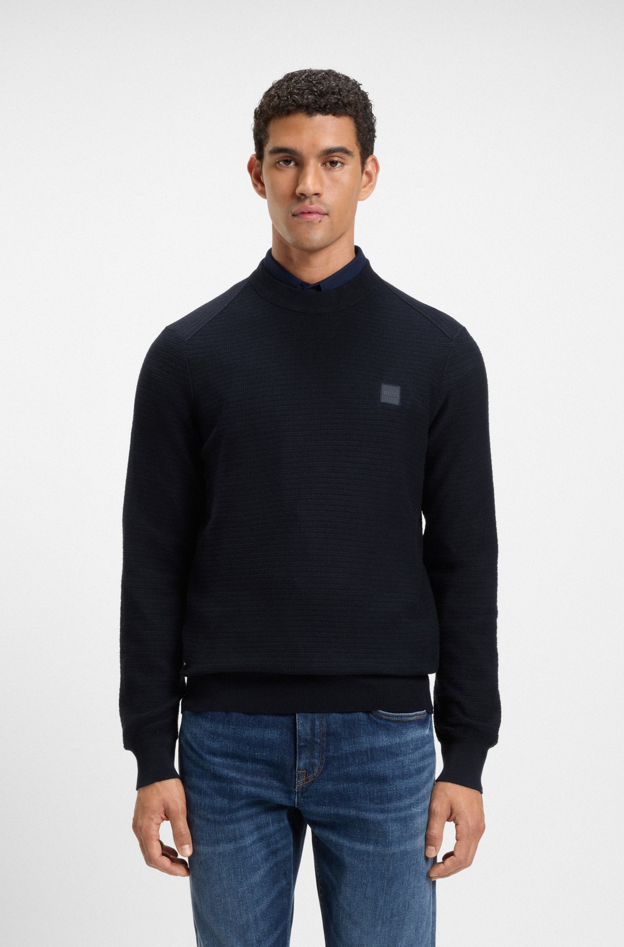 BOSS ORANGE Strickpullover »Anion«, mit BOSS-Badge