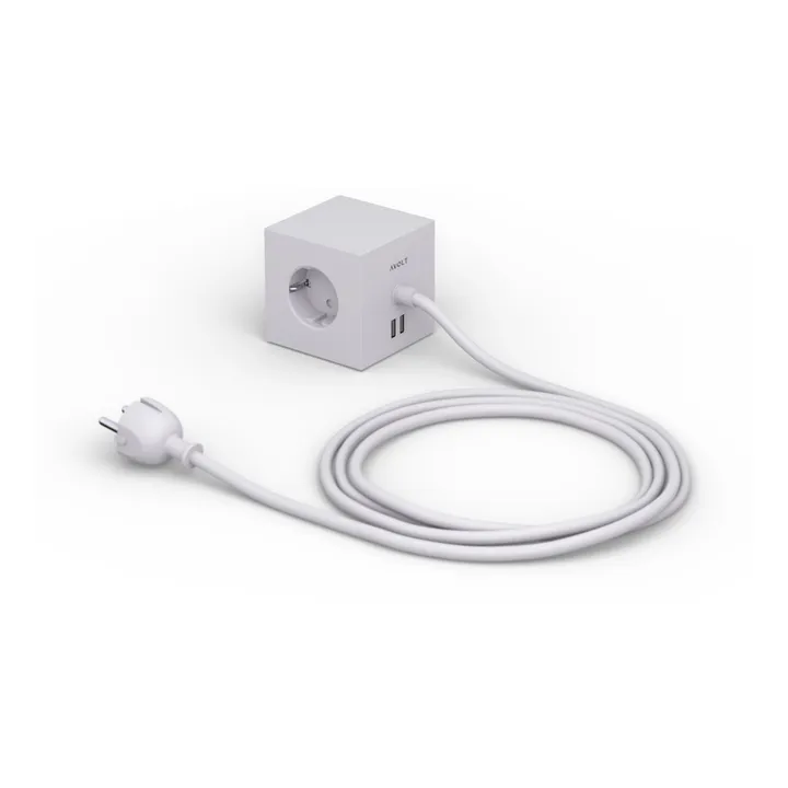 Avolt Rallonge Square 1 avec prise USB | Gris