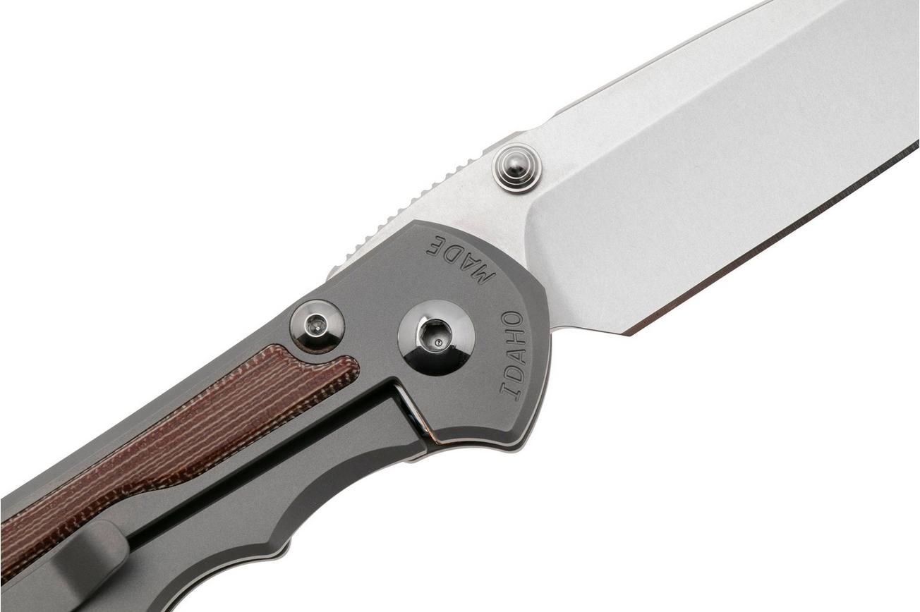 Chris Reeve Large Inkosi LIN-1118 Glass Blasted Natural Canvas Micarta Inlay Drop Point, zakmes