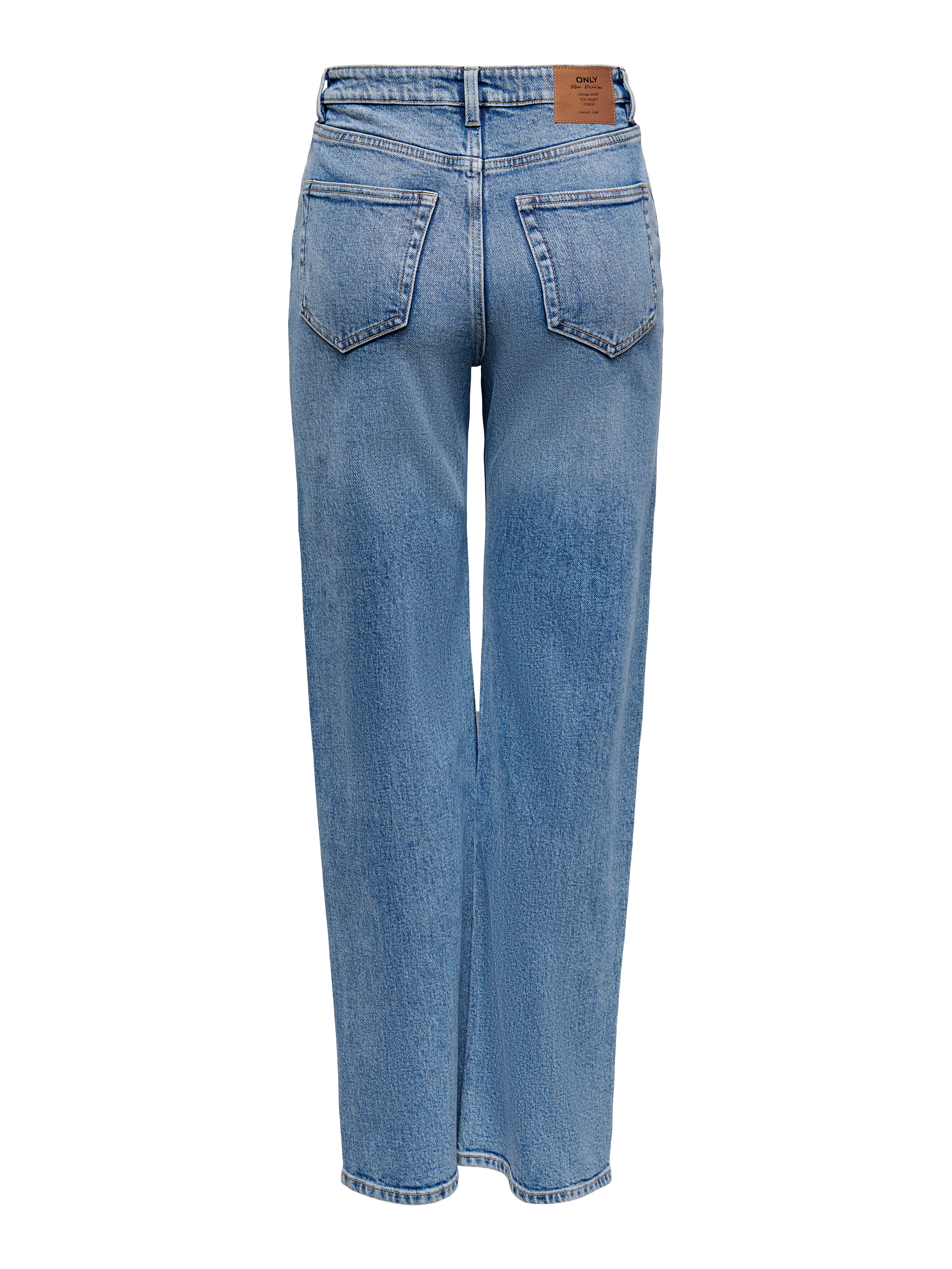 ONLJUICY Hohe Taille Weiter Beinschnitt Jeans Medium Blue Denim