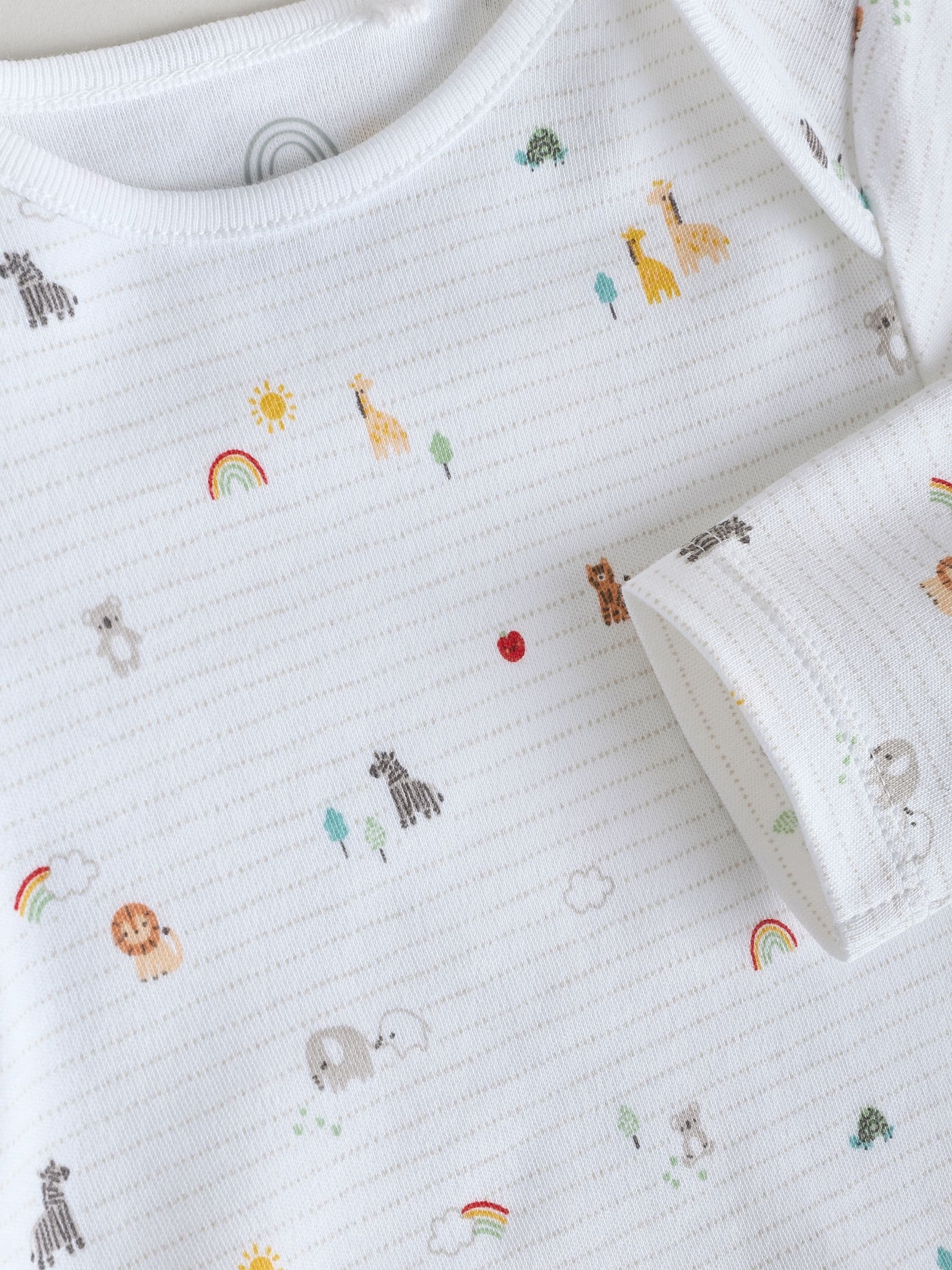 Wit met figuurprint - Baby Bodysuits met Lange mouwen van 100% katoen