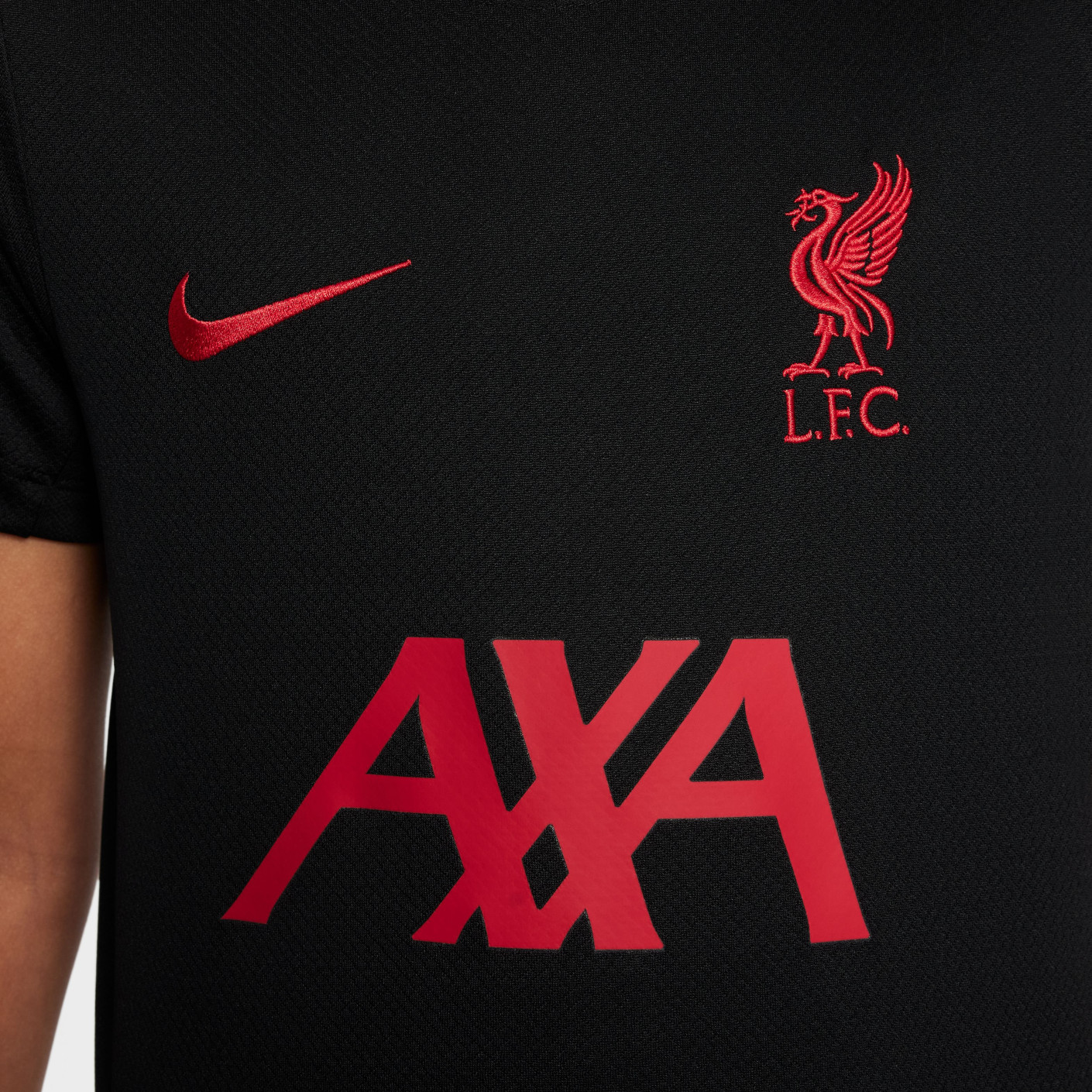 Nike Liverpool Strike Trainingsshirt 2024-2025 Kids Zwart Gebroken Wit Rood