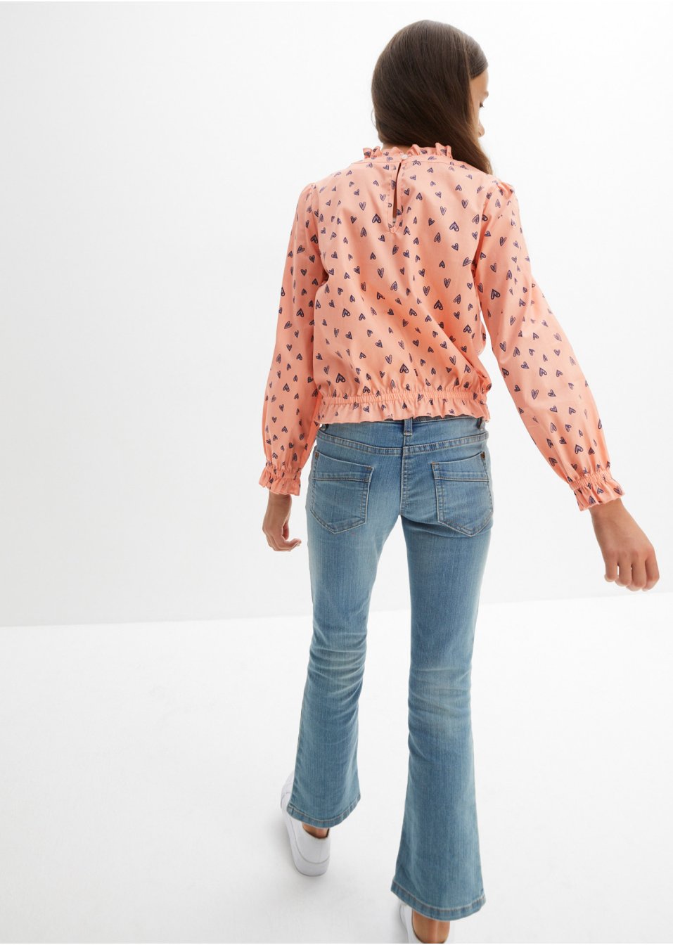 Blouse fille à col montant