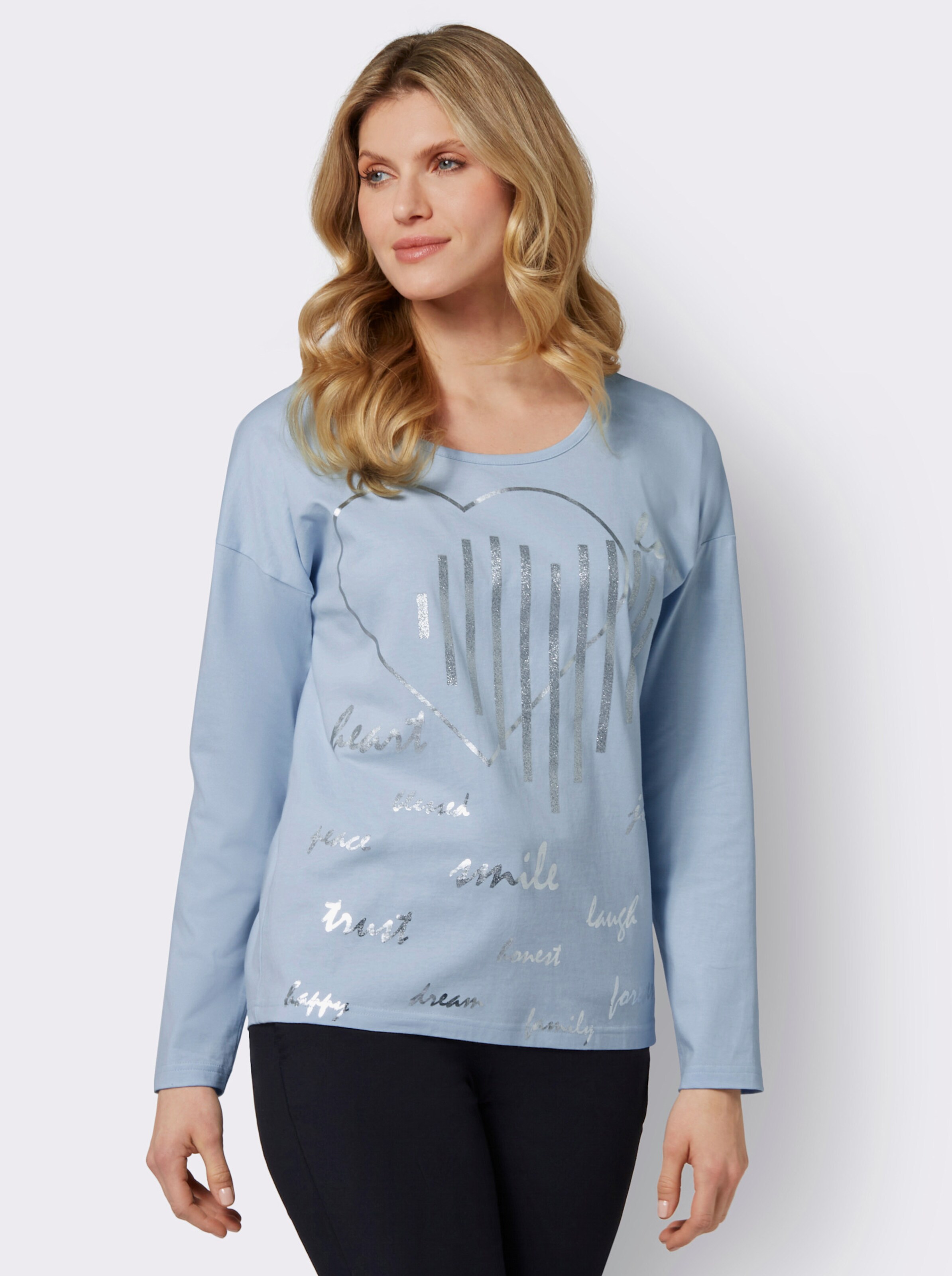 Shirt mit silberfarbenem Print