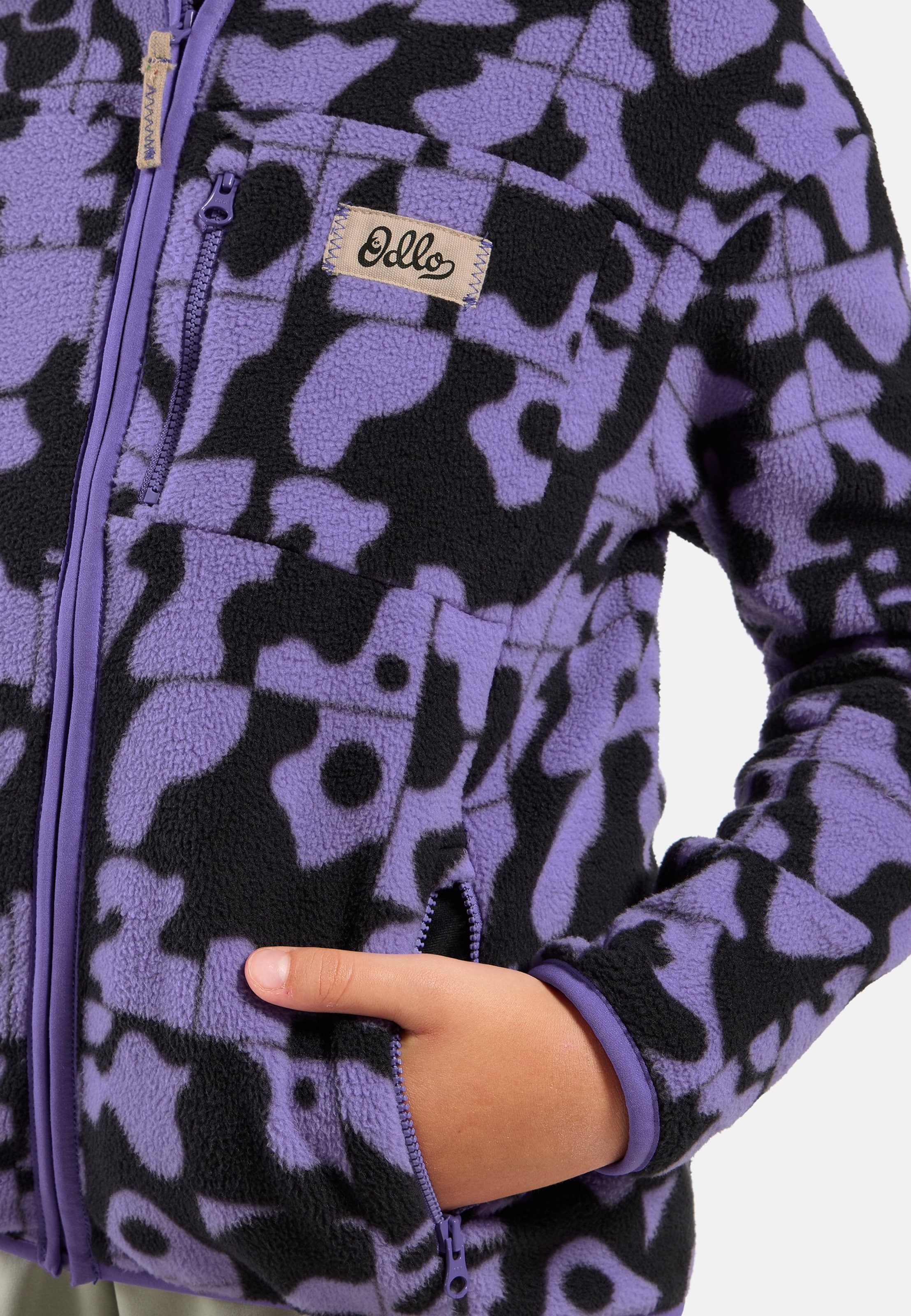 Adventurer Fleecejacke mit Kapuze und Print in afterparty