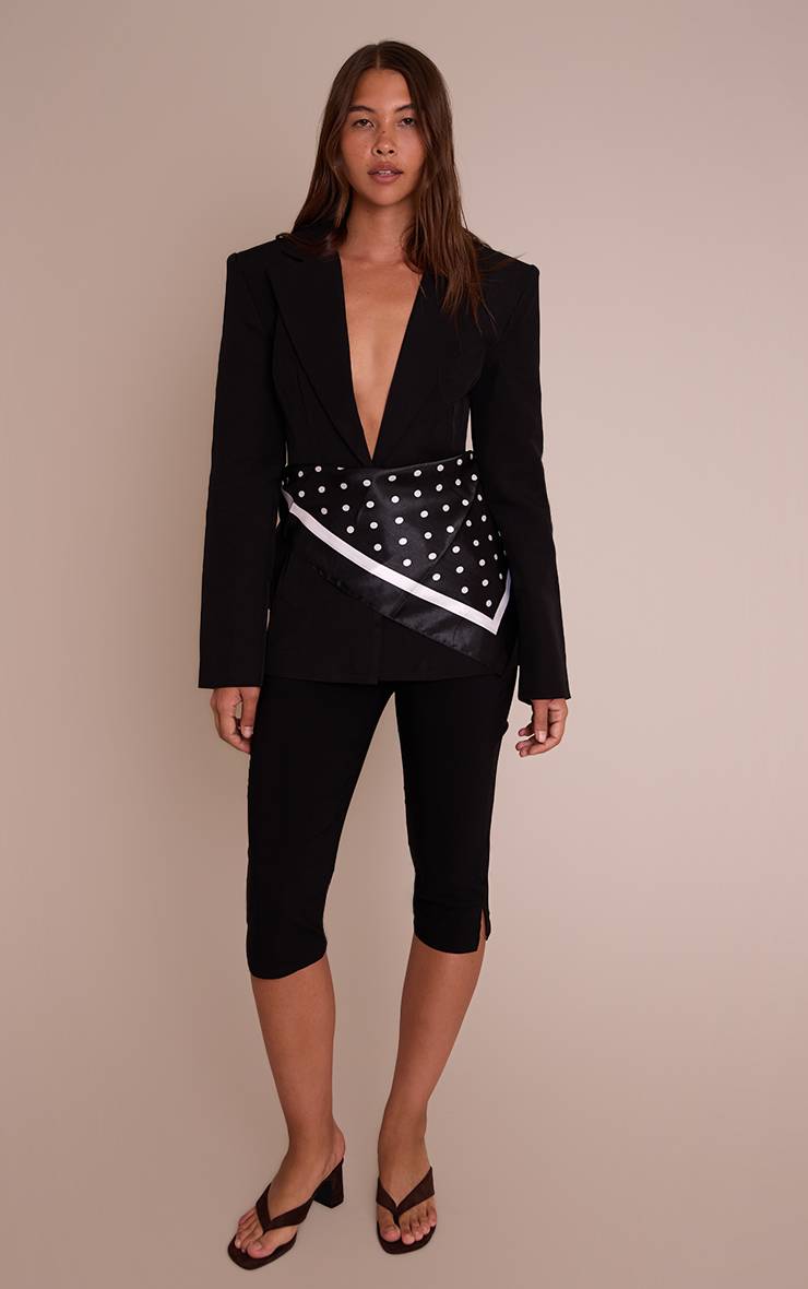 Noir Blazer Cintré À La Taille Prune