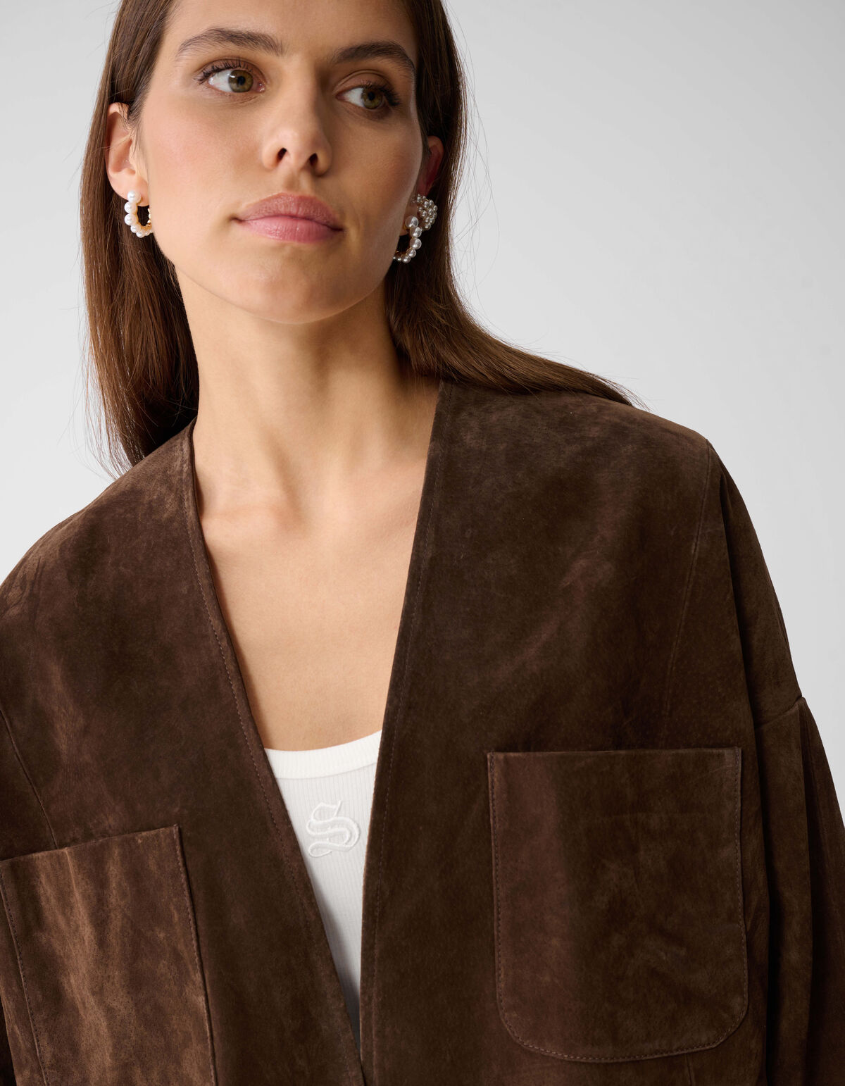 Relaxed Fit Suede Jack Bruin By Mieke
