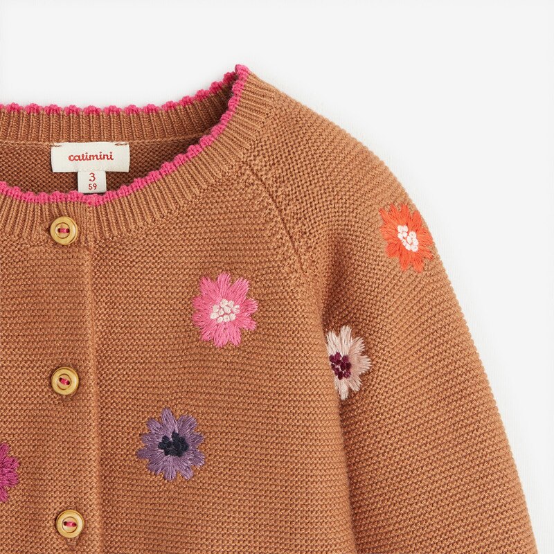 Gilet bébé fille marron en tricot Catimini Marron