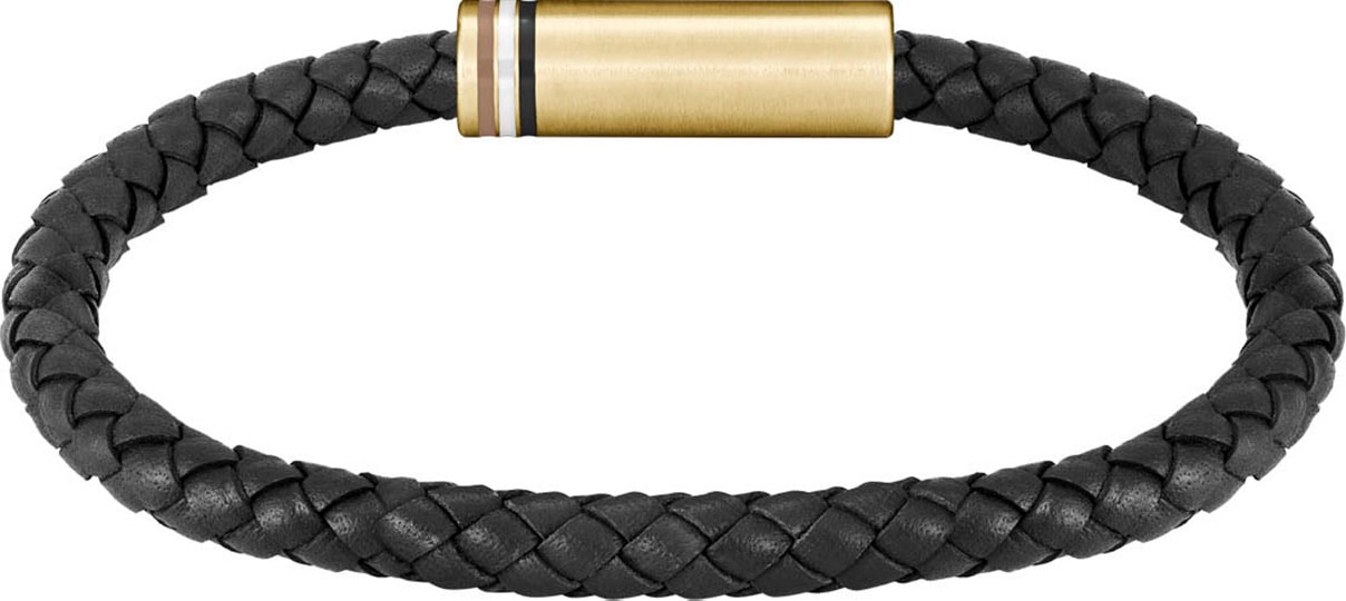 BOSS Lederarmband »ARES SINGLE« mit Emaille