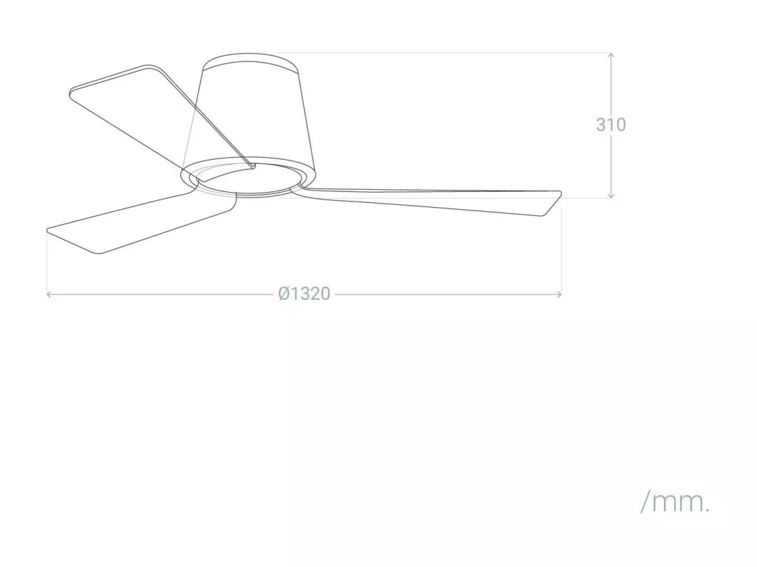 LEDS C4 Ventilateur du Plafond Ip44 Garbí Led 12.8W Blanc Chaud - 3000K On-Off Blanc Transparent