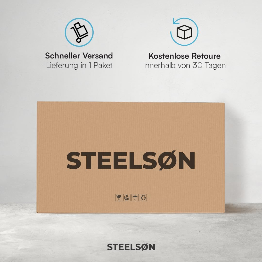 STEELSØN Gartenliege Ophira aus Holz, klappbare Sonnenliege, Holzliege wasserfest, Saunaliege mit Verstellbarer Kopfstütze, Akazienholz geölt, bis 200 kg belastbar