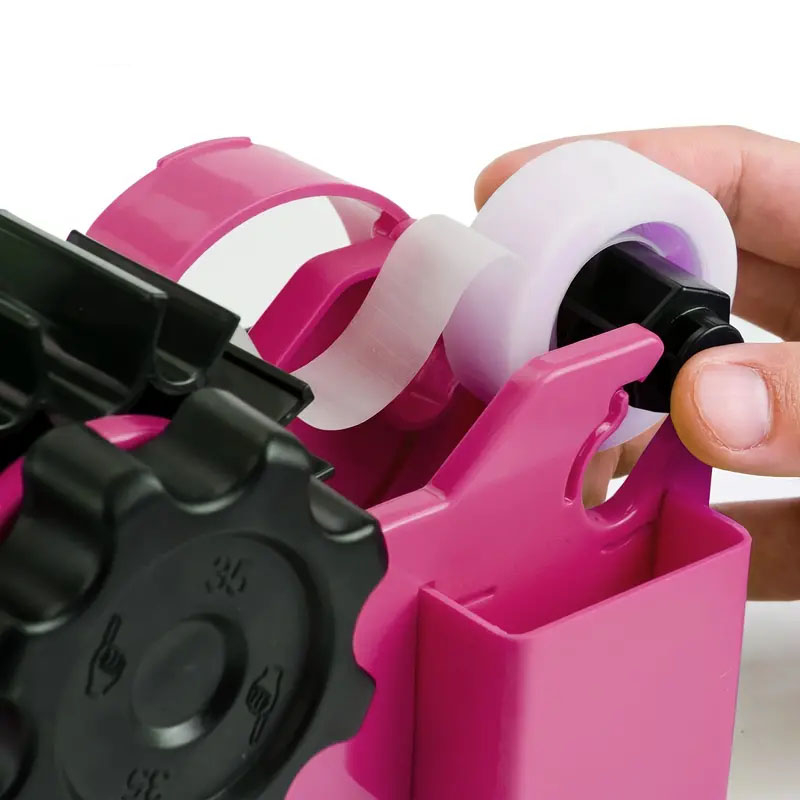 (20x11cm) Multifunktions Klebeband Abroller Tape Spender mit Stift Halterung   Cutter - Pink