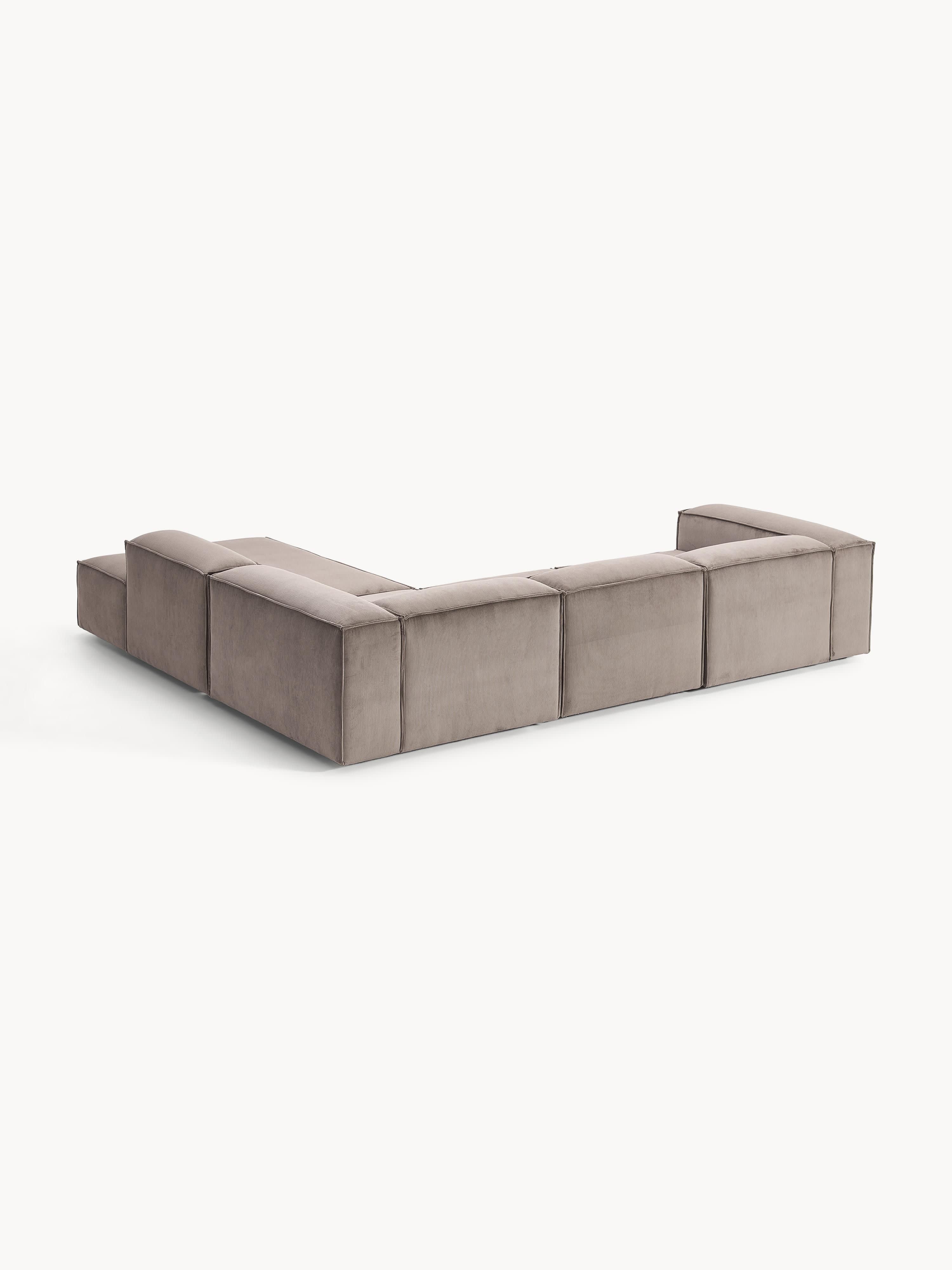 XL modulaire hoekbank van ribfluweel Lennon (4-zits)