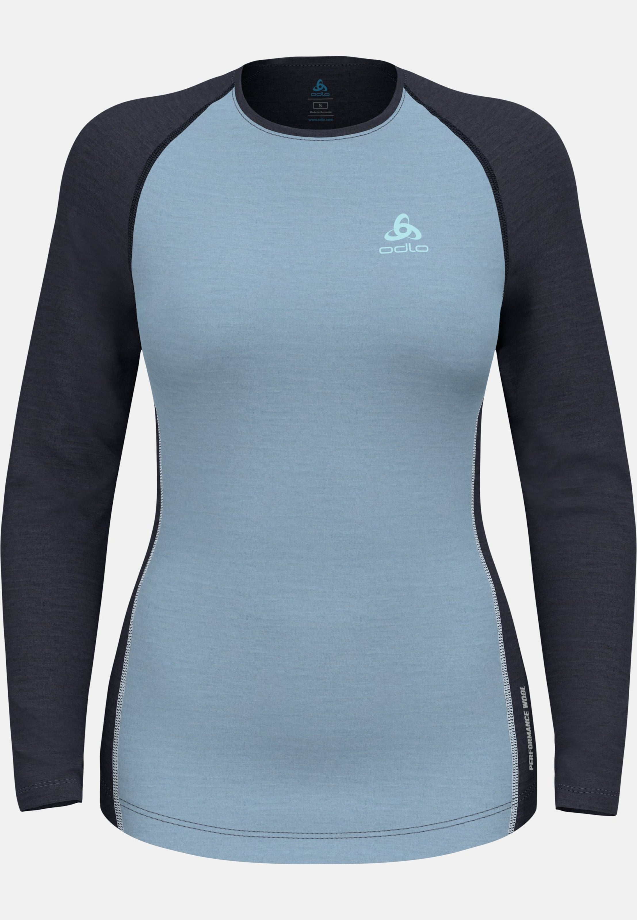 Natural Performance Wool 150 Base Layer Langarmshirt in provincial blue - dark sapphire melange