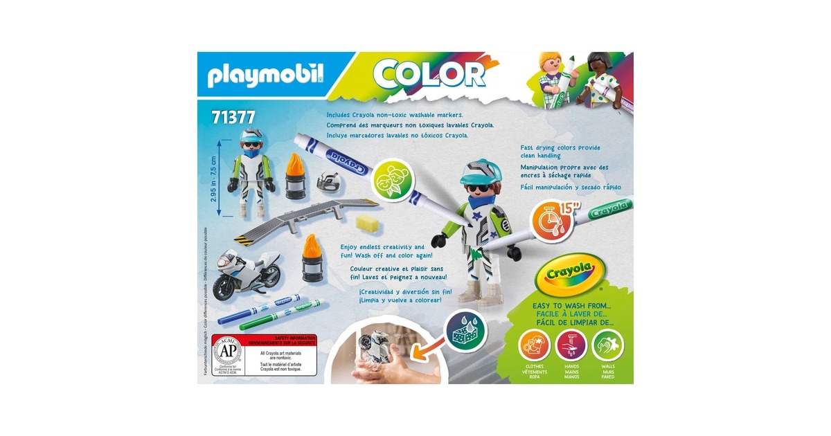 PLAYMOBILColor - Motorcrossmotor Constructiespeelgoed  (71377)