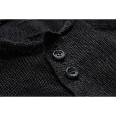 Herren-Strickjacke geknöpft, Schwarzblau