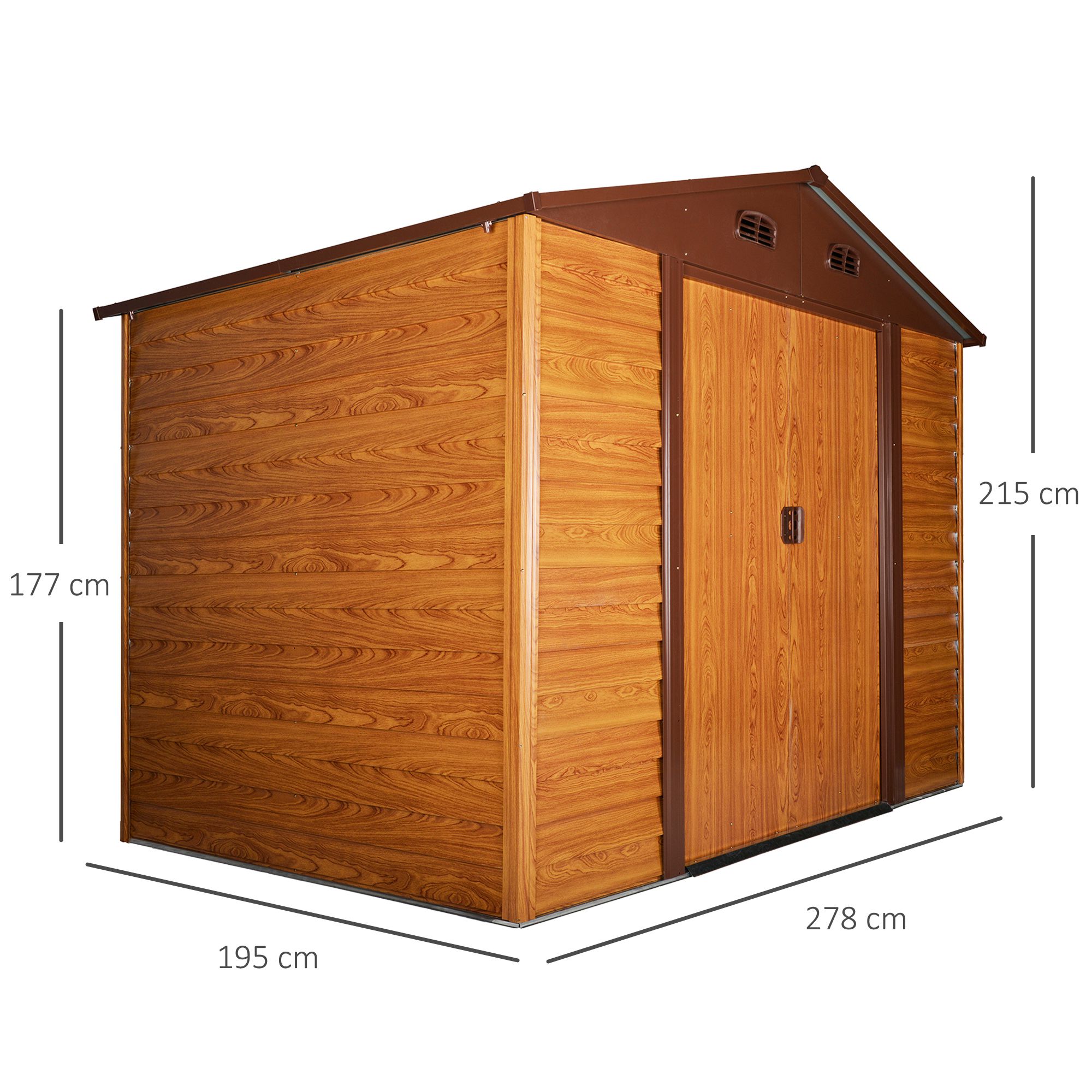 Casinha de jardim Outsunny em madeira natural