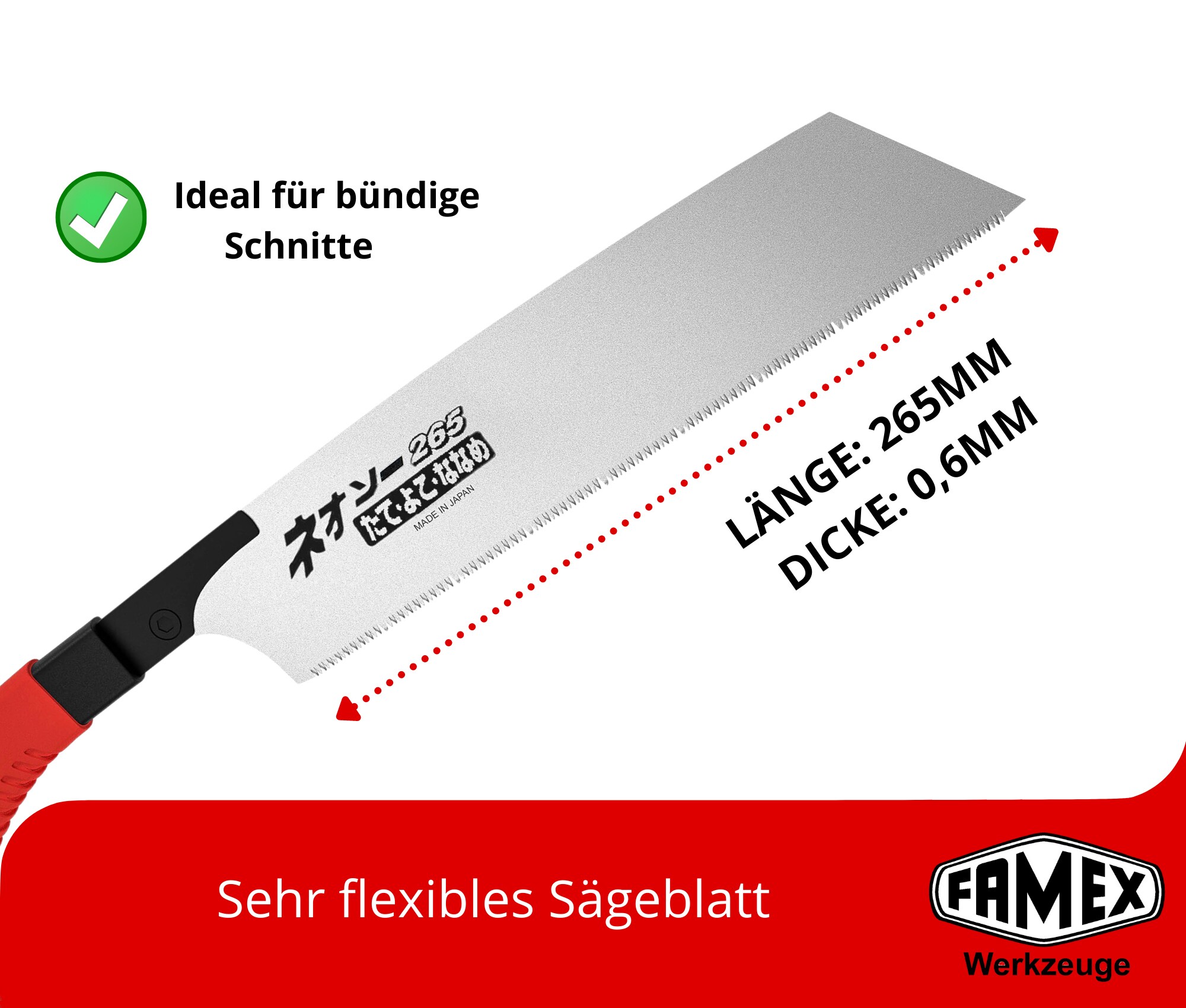 FAMEX 5547 Japansäge Kataba - Handsäge - 265mm