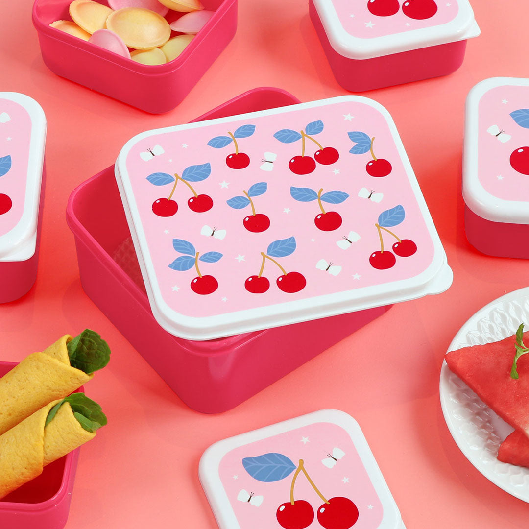 A little lovely company lunchbox set - kersen - 4st