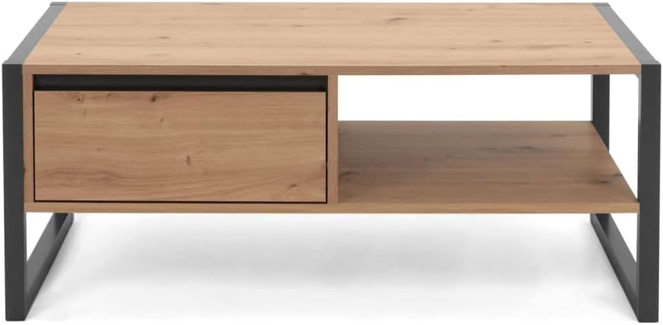 Couchtisch mit Schublade in Eiche anthrazit cm 100x 55 x 40 h