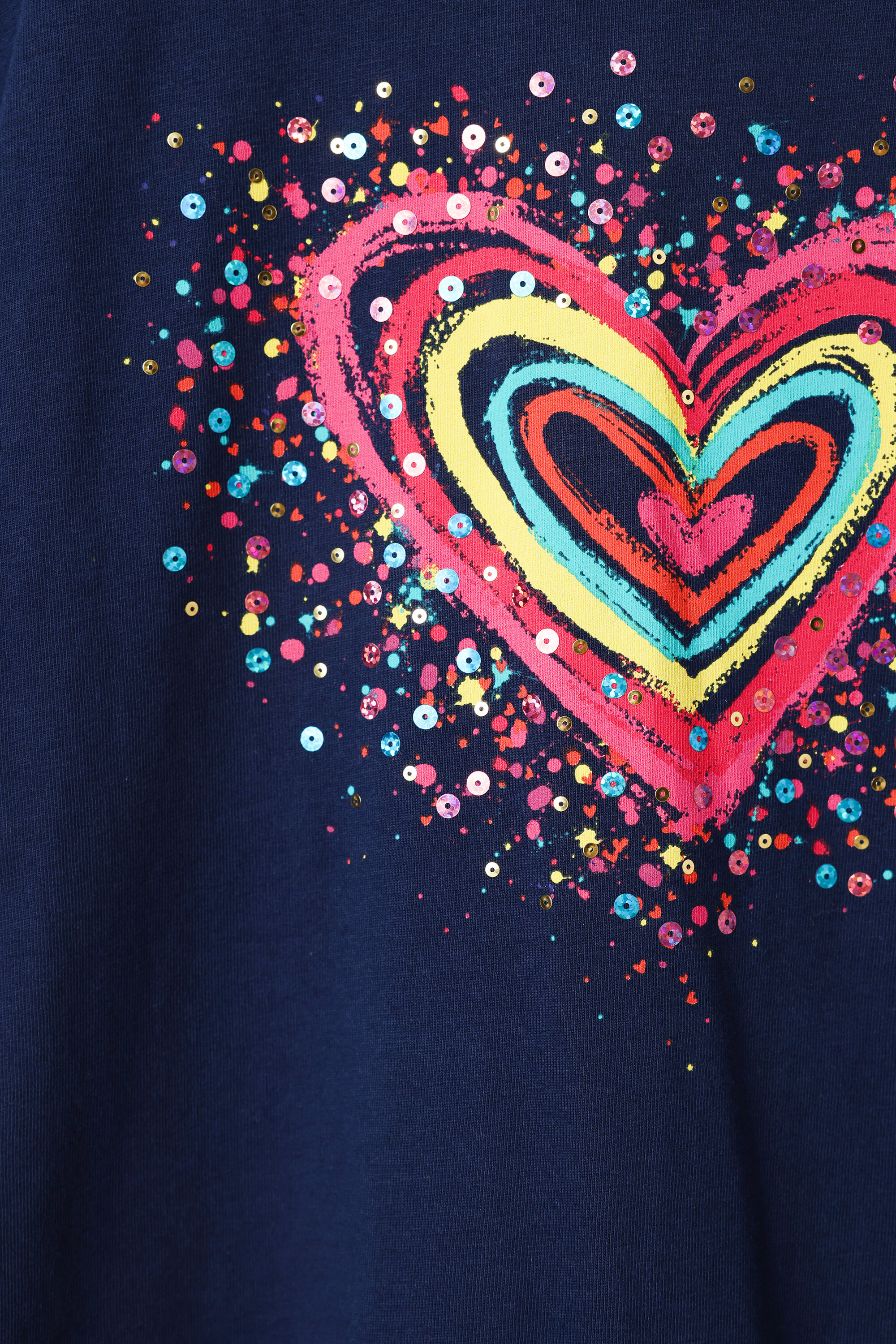 T-shirt cœur paillettes