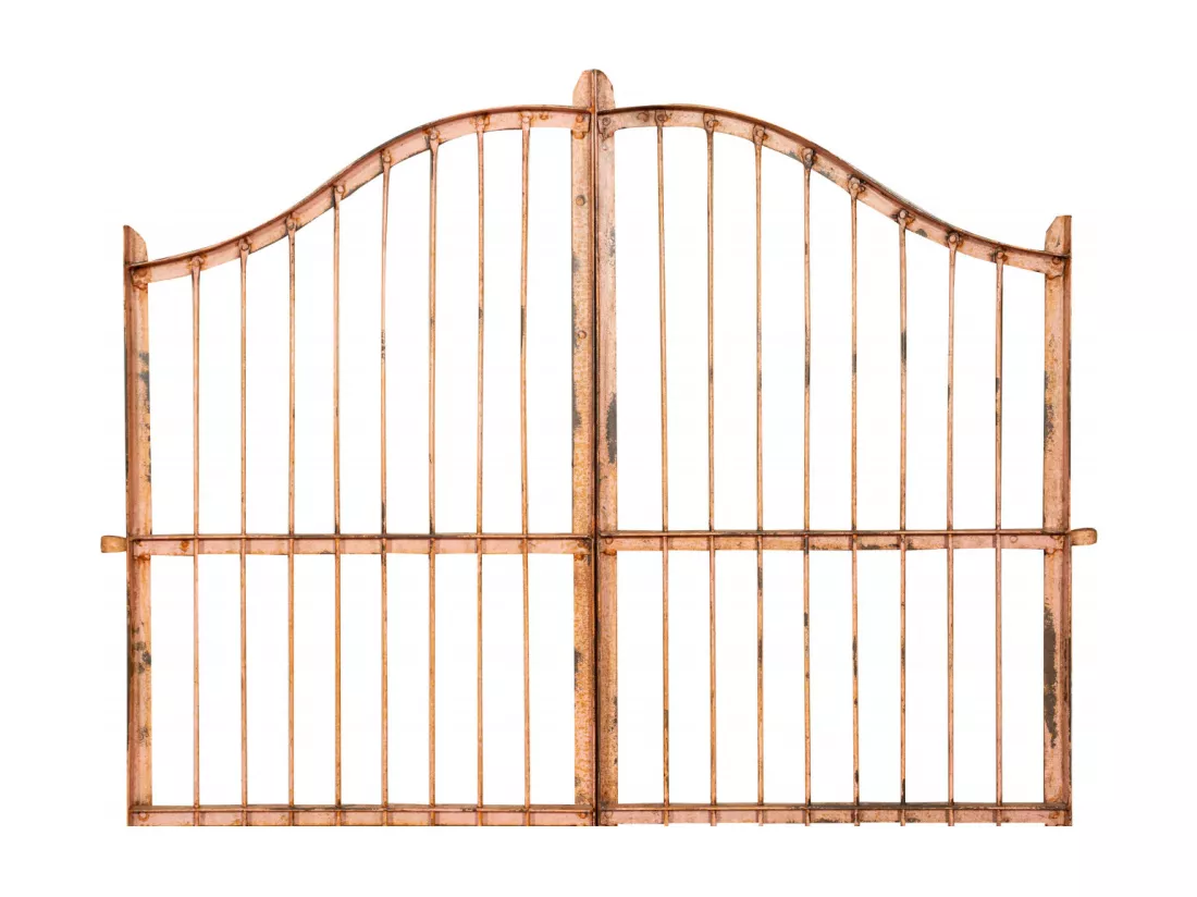 BISCOTTINI Portail - Fer Forgé Finition Antique - Clôture en Fer - Portail en Métal - Porte Décorative - Portail d'Entrée - 117x6x150cm - Une Pièce