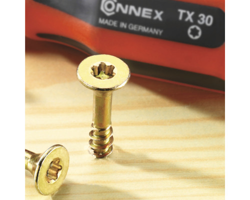 Universele verzonken schroef TX 5x60 mm geel verzinkt 240 stuks incl. bit