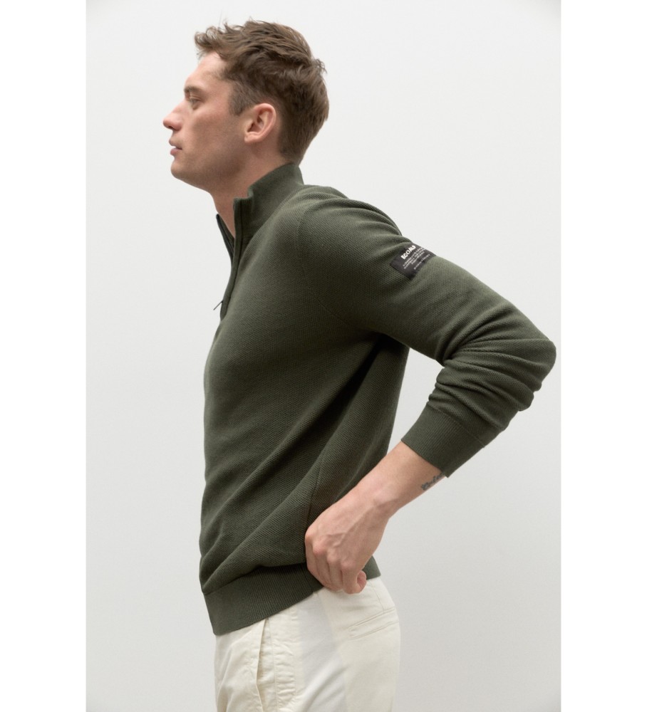 ECOALF Pinoalf Camisa de malha com meio zíper verde