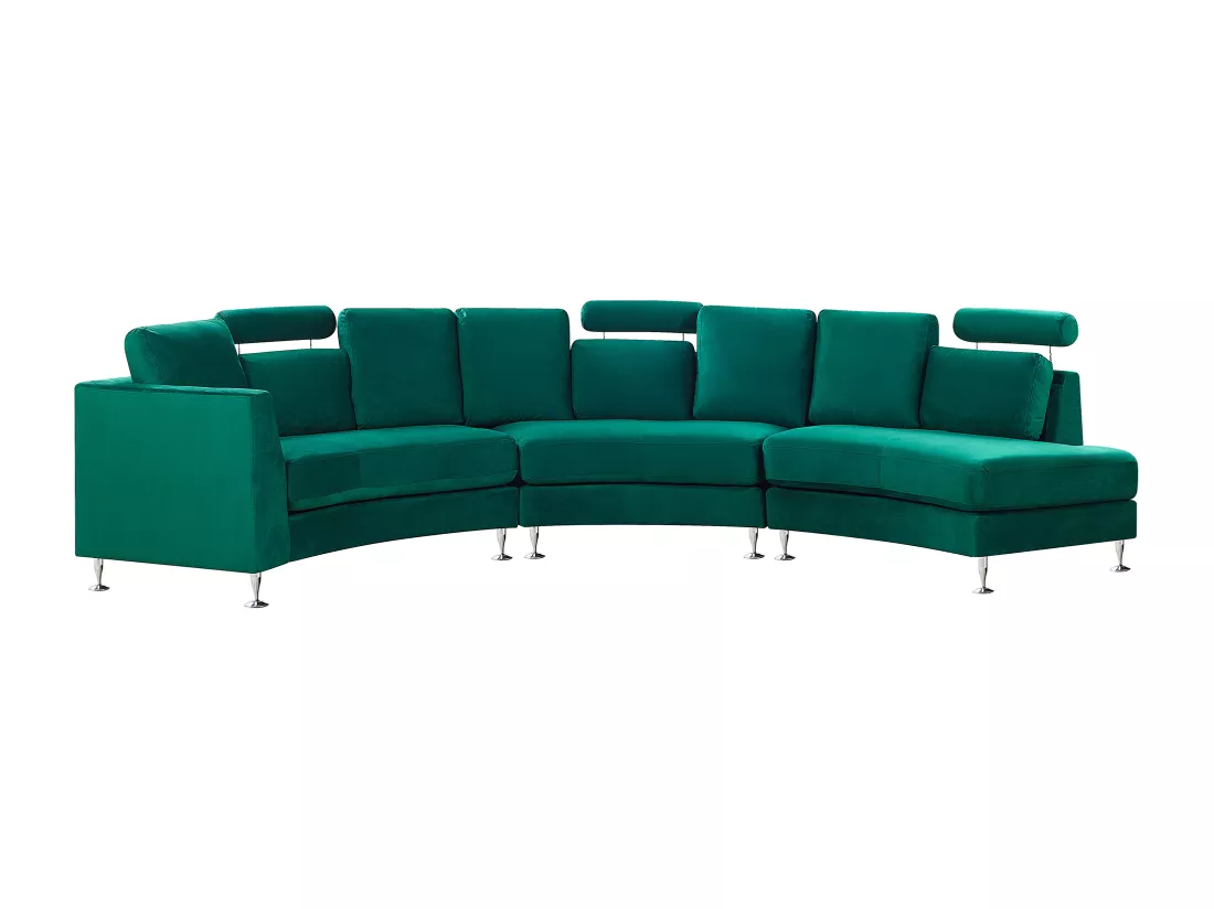 Canapé circulaire modulable en velours vert foncé 8 places ROTUNDE
