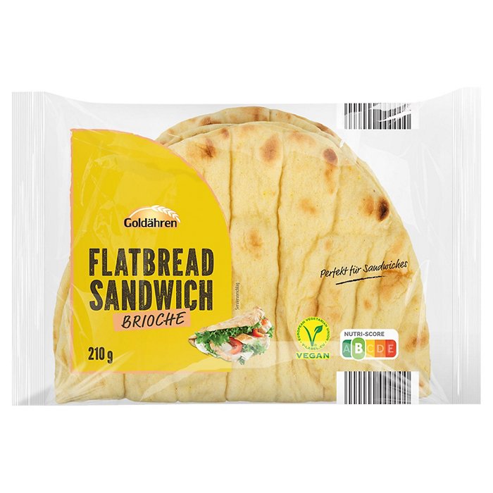 GOLDÄHREN Flatbread Sandwich 210 g, Brioche Art