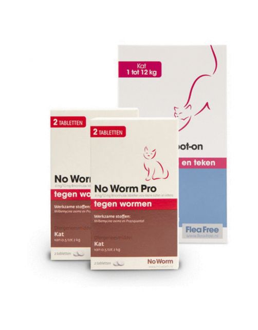 Petbox Kitten Vlo. Teek & Worm - Anti vlo - teek- worm - 1-2 kilo
