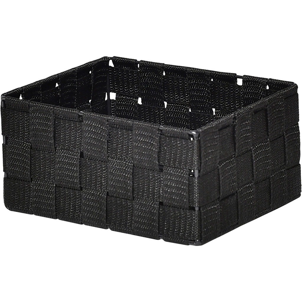 Panier de rangement polyester noir 20x10x16cm