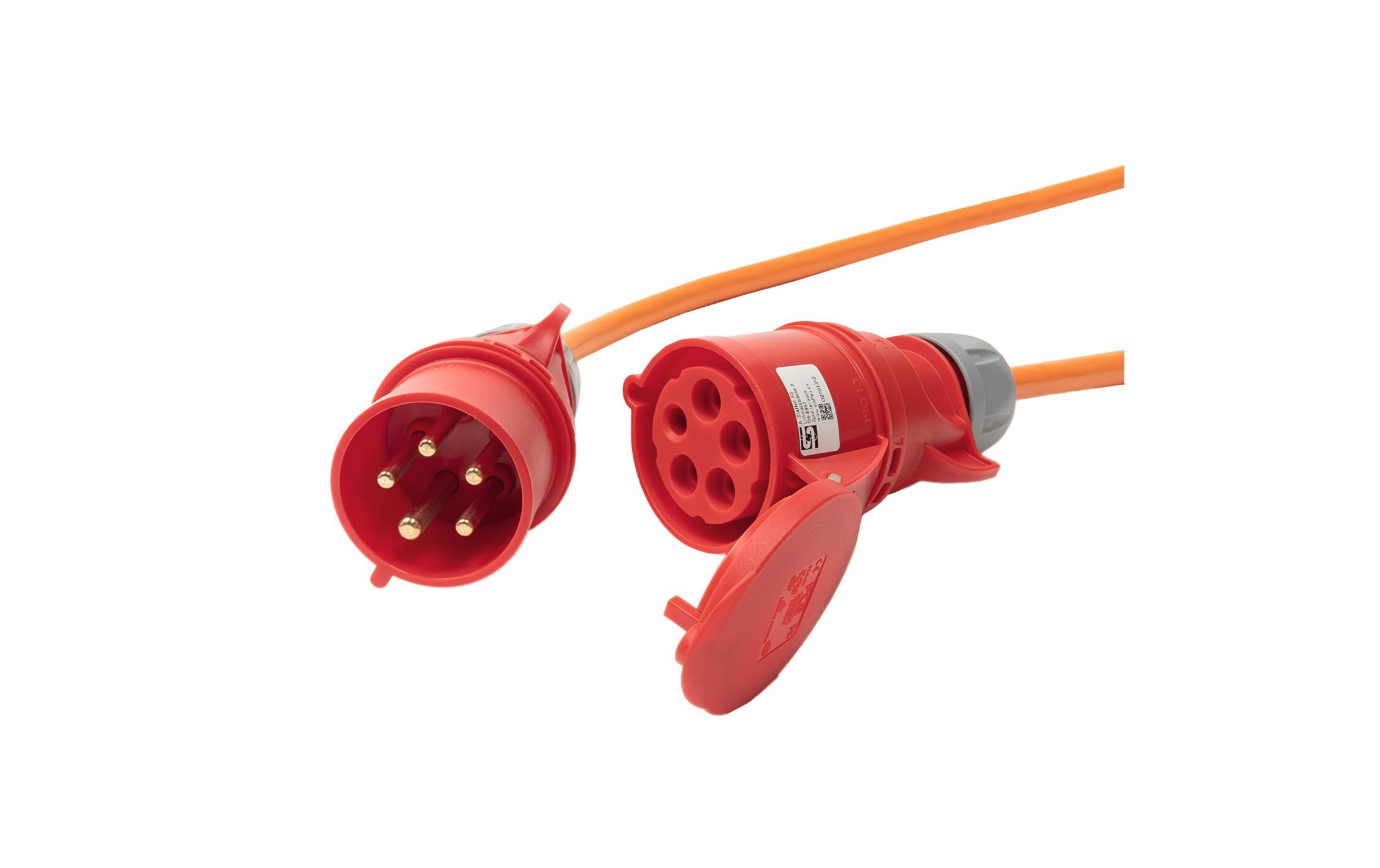 Verlängerungskabel EPR-PUR CEE32/5 - CEE32/5 Orange, 10 m<br>Industrie-Verlängerungskabel EPR-PUR 5 x 4 mm2