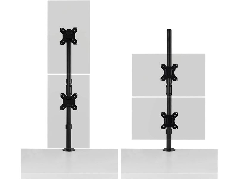 Kensington Vertikaler Dual Monitorarm bis 9 kg – Schwarz Tischhalterung für zwei Monitore in vertikaler Anordnung