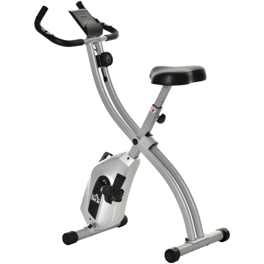 HOMCOM Heimtrainer mit 8 Wiederstandsstufen silber