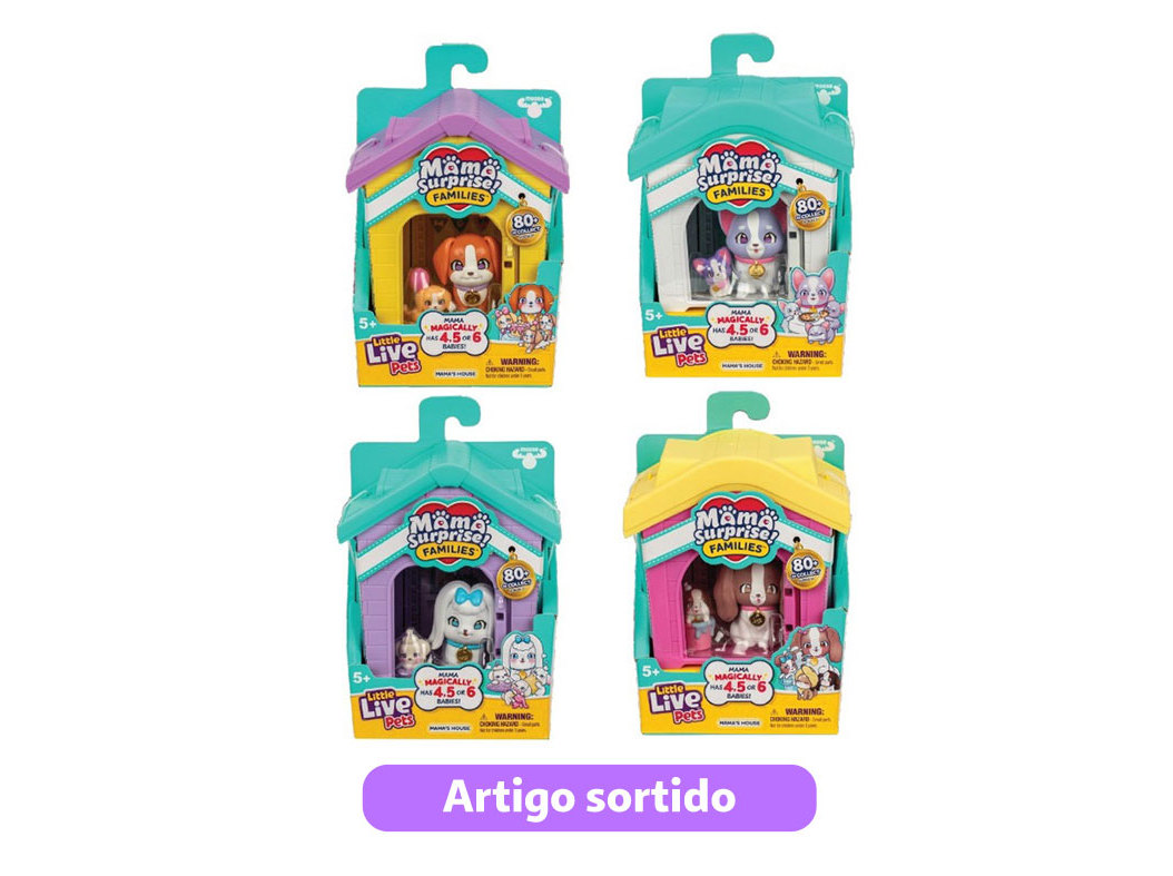 LITTLE LIVE PETS - MINI MAMA SURPRISE FAMÍLIA - CASINHA DA MAMÃ MODELOS SORTIDOS