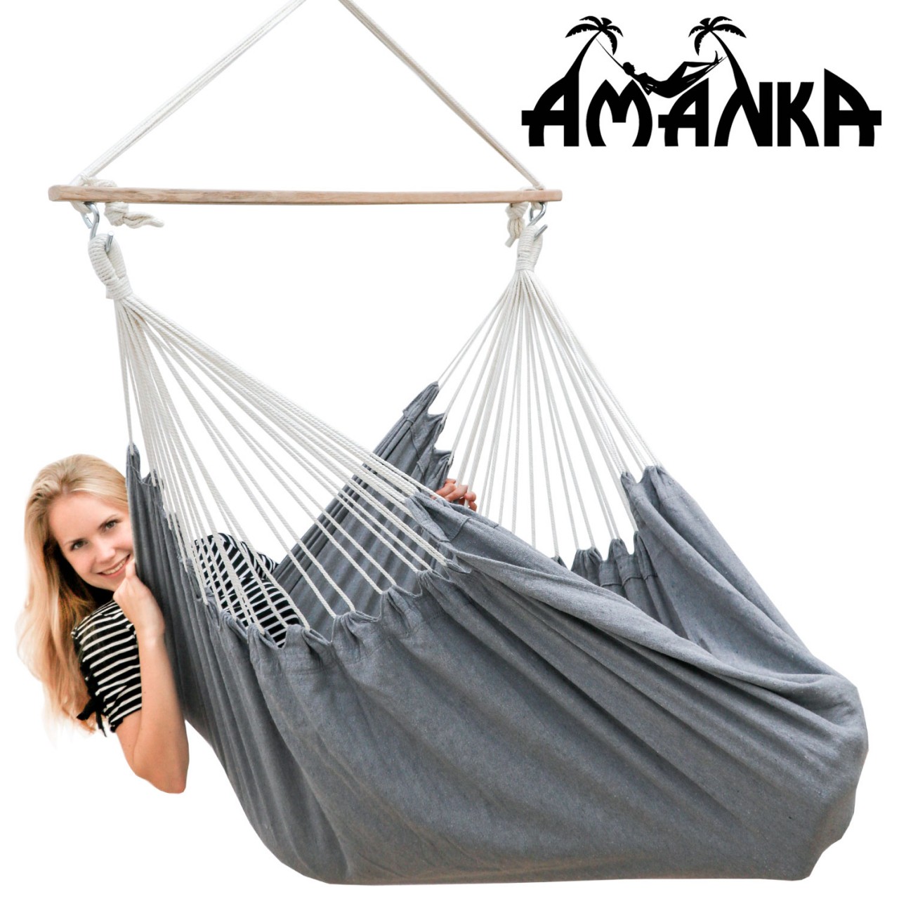 AMANKA 185 x 130 veiligheids hangstoel - Grey