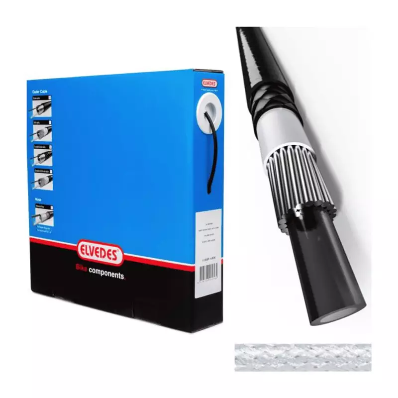 ELVEDES 30m Gaine de transmission Silver tressee avec liner diamètre 5,0mm